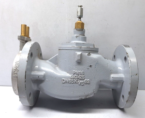 Válvula Lineal con Brida PN16 de Alta Cierre, 2 Vías, 2 1/2" (DN65), Aplicación Agua, Brida PN16, Cuerpo de Hierro Fundido - Product Image 1