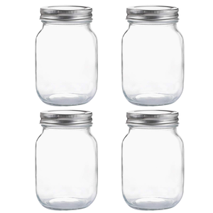 High Quality 380ml Glass Food Jar <b>Clear</b> Cylinder <b>Container</b> with Aluminum Lid for Fruit Sugar Cookie Snack Salad Storage - Product Image 1