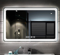 Miroir de salle de bain rectangulaire sans cadre moderne de haute qualité, électronique, anti-buée, intelligent, à LED, mural, pour mariage