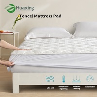 Protège-matelas en Lyocell ultra doux, naturellement rafraîchissant et respirant, avec poches profondes, taille Queen, rembourrage de luxe