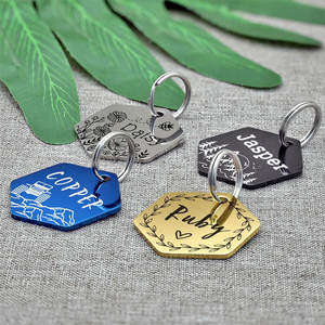 Campione gratuito personalizzato Pet Tag doppio lato inciso Custer Hexagon Dog Gift Tag Country Tag Cuty - Product Image 5