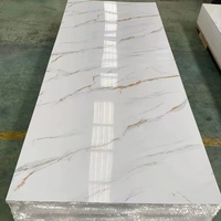 Panneau mural en PVC UV marbré de 3 mm, imperméable, anti-rayures, facile à installer, revêtement mural intérieur pour la décoration d'hôtels et de maisons