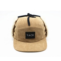 Musim dingin jual panas bahan korduroi topi snapback dengan penutup telinga