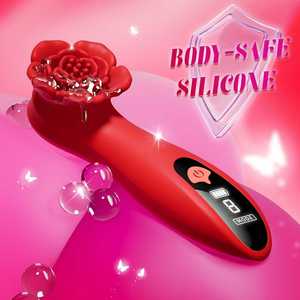 Vibrador Íntimo Femenino Ultraconfortable con Forma de Lengua de Rosa de Látex, Control Remoto de 10 Velocidades, Estimulador de Clítoris y Pezones para Fiestas - Product Image 2