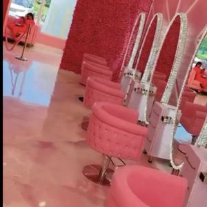 Ladies Hair <strong>Salon</strong> Furniture Package <strong>pink</strong> <strong>Salon</strong> Chair and Mirror Set - Product Image 2