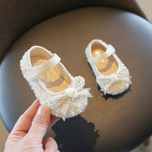 Zapatos brillantes para niños y niñas, zapatos de princesa con diamantes de imitación y perlas, y boda para fiesta, nuevos - Product Image 3
