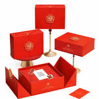 Boîte cadeau rigide magnétique en or rose, pour la Saint-Valentin, bijoux, mariage, cosmétiques, emballage personnalisé, logo personnalisé, boîte en papier rouge de luxe