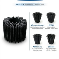 Brosse à rouleaux industrielle modulaire en caoutchouc imperméable personnalisée pour le lavage des fruits et légumes, le nettoyage des balayeuses routières et des convoyeurs