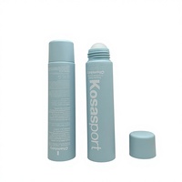 Flacon à bille bleu mat 50 ml 100 ml pour déodorant, contenant cosmétique, tube rond à bille