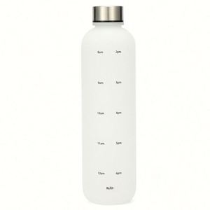 Botellas Deportivas de Plástico Esmerilado de Doble Pared, 32 oz/1000 ml, Libres de BPA, Antiderrames, con Marcador de Tiempo, Estilo Minimalista para Beber Directamente - Product Image 2