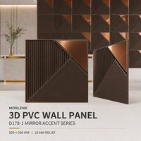 Panneaux muraux 3D modernes en PVC effet miroir à motif géométrique pour villas, appartements, chambres, hôtels, gymnases, hôpitaux et escaliers