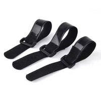 Attache de câble de sangle de batterie noire avec boucle à crochet Logo imprimé résistant à la chaleur double face auto-adhésif écologique Lipo antidérapant