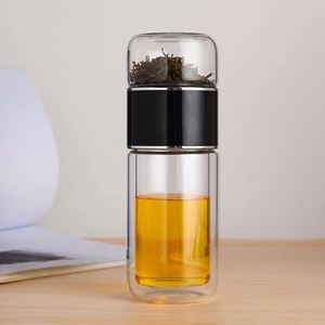 High Borosilicate Glass Double Layer <b>Infuser</b> Tumbler Customizable Logo <b>Tea</b> Water Cup Drinkware with <b>Tea</b> Filter - Product Image 6