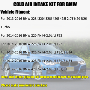 Kit de Sistema de Admisión de Aire Frío de Aluminio 6063 para BMW F30 228i 320i 328i 420i 428i 2.0T N20 2012-2016, Mejora del Motor DR358-RD-BK - Product Image 4