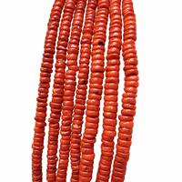 Vente Flash Perles de Corail Rouge Naturel pour la Fabrication de Bijoux DIY Perles en Vrac Teintées en Forme de Roue Perles de Corail Bambou Marin Longueur Environ 38cm 1936675