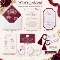 Suite d'invitations de mariage haut de gamme avec enveloppes, qualité supérieure pour les entreprises d'événements internationaux et les acheteurs B2B