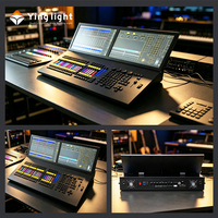 Console d'éclairage de scène avec écran large 2x19 pouces, élévateur électrique, tactile, Windows 10 I5, 6 sorties DMX512, MA3D Wysiwyg, avec flight case