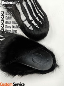 Pantuflas de Felpa Personalizadas 2026, Sandalias Cálidas con Bordado y Forro de Peluche Suave para Hombre - Product Image 3