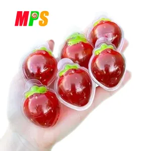 Grosir Stroberi Bentuk Permen Manis Berisi Permen Strawberry Jam Jelly Gummy