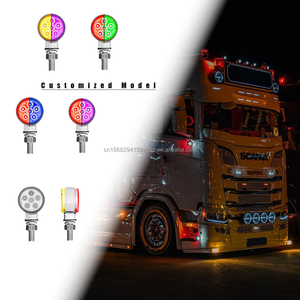 Luz LED Personalizada para Camión, Mini Marcador Lateral Redondo de Doble Cara de 1.8 Pulgadas, Indicador de Advertencia, Reflector, Luz de Freno y Reversa para Remolque - Product Image 1