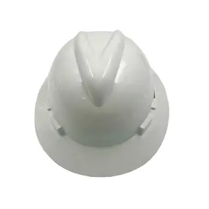 도매 화이트 V-Gard HDPE 안전 헬멧 충격 방지 보호 조정 가능한 턱 스트랩