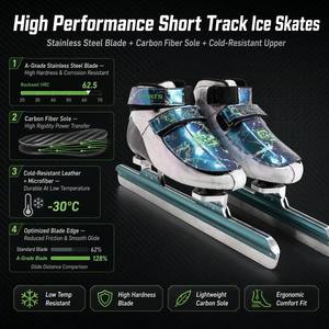 <span class=keywords><strong>Patins</strong></span> <span class=keywords><strong>à</strong></span> glace pour la course sur courte piste pour hommes, femmes, enfants et adultes ; <span class=keywords><strong>Patins</strong></span> <span class=keywords><strong>à</strong></span> glace professionnels avec tige en microfibre pour <span class=keywords><strong>les</strong></span> compétitions - Product Image 4