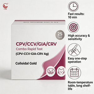 Test Rapido 4 in 1 per Diarrea Canina, Kit Veterinario CPV CCV <span class=keywords><strong>Giardia</strong></span> CRV, Pannello Fecale per Parvovirus, Coronavirus e Rotavirus, Risultato in 10 Minuti - Product Image 1