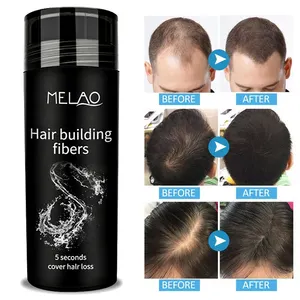 MELAO Private Label Custom Logo Dye Cover Hair Loss Building Fibers polvere OEM Hair Building Fiber Stick Hair Fiber Powder