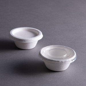 Taza para salsa de caña de azúcar de 2oz, 100%, logotipo personalizado compostable, tazas pequeñas desechables para salsa de bagazo - Product Image 1