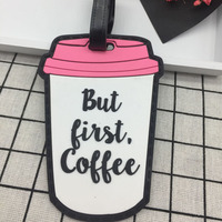 Nouvelles étiquettes de bagage en PVC souple motif dessin animé, designs gâteau, glace, avion, carte d'embarquement, pendentifs de sac personnalisés