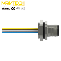 Connecteurs de montage sur panneau frontal Marvtech M12 à code A, 3/4/5/6/8/12/17 broches, pour racks d'affichage, connecteur de câble Profinet