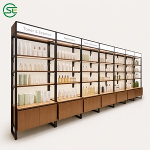 Vitrine de présentation cosmétique sur mesure en métal, étagères ajustables tendance pour boutique de beauté et maquillage - Product Image 5