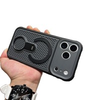 Coque de téléphone colorée bicolore à refroidissement cellulaire pour iPhone 17 Pro Max, compatible iPhone 16 15 14 13 12, avec support magnétique rotatif