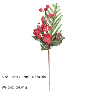 Chất lượng cao bán buôn nhân tạo thông nón và quả mọng Màu đỏ lễ hội Giáng sinh yếu tố trang trí cho Vòng hoa trang trí nội thất - Product Image 6