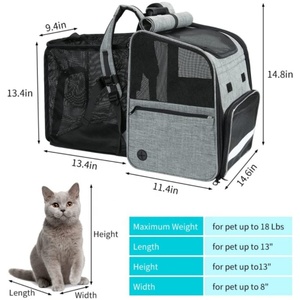 Evcil hayvan taşıyıcı sırt çantası, genişletilebilir <span class=keywords><strong>Pet</strong></span> seyahat taşıyıcısı sırt çantası nefes örgü, havayolu onaylı yürüyüş sırt çantası sırt çantası seyahat - Product Image 2
