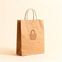 Sacs en papier kraft recyclé avec logo blanc, sacs cadeaux de luxe imprimés sur mesure, sacs de shopping à fond carré avec poignées en corde de coton, vente en gros