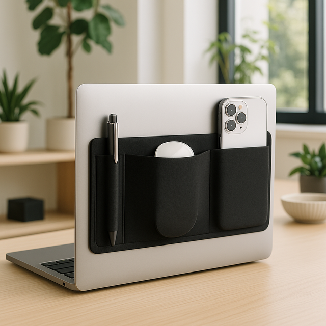 Adhesive Mouse Carrying Case Slim Mouse Holder Tablet Pocket Pouch Phone Bag Charger Holder Compact Elastic Bag Carrying Sleeve