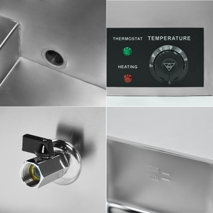 Chauffe-Plats Électrique Professionnel, Bain-Marie 4 Bacs en Acier Inoxydable, pour Buffet, Hôtel, Restaurant - Product Image 6