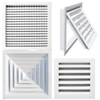 Ventilateur fixe à grandes persiennes en aluminium pour système de ventilation de climatisation HVAC avec sortie de grille de filtre vierge