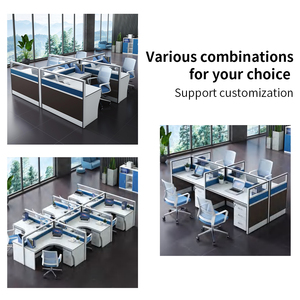 Muebles de oficina Juego de escritorios Modular 6 Estación DE TRABAJO Opcional Scrivania Ufficio Mesa Para Escritorio Mesa de oficina - Product Image 2