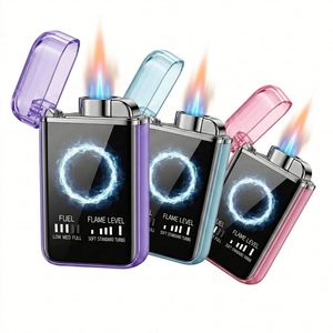 Briquet électronique intelligent LED 2026 en promotion, rechargeable USB-C, design coloré, coupe-vent, pour cigarettes et barbecue - Product Image 5