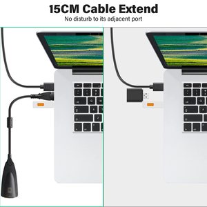Carte son stéréo USB 5Hv2, convertisseur de canal vers <span class=keywords><strong>prise</strong></span> <span class=keywords><strong>casque</strong></span> et microphone 3,5 mm pour ordinateur portable <span class=keywords><strong>PC</strong></span> - Product Image 6