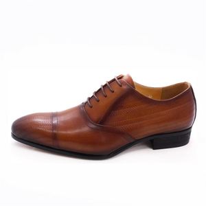 Chaussures à lacets pour hommes, chaussures Oxford en cuir véritable, chaussures décontractées pour affaires, chaussures habillées pour mariage, fête, bureau, chaussures de mode - Product Image 3