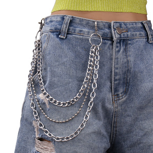 yuelyueli Waist <b>Chain</b> Multi Layered Metal Punk Style Hip Hop Fashion Body <b>Chain</b> For Women Daily Wear Zinc Alloy Geometric Design - Product Image 2