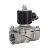 Vanne solénoïde en acier inoxydable 2 voies normalement fermée 3/8'' 1/2'' 3/4'' 220V 12V 24V à commande directe par diaphragme