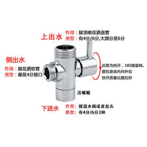 Válvula Desviadora de Ducha Chengming Qt130 Cromada, Distribuidor de Agua de Una Entrada y Dos Salidas, Accesorio para Grifo de Baño - Product Image 3