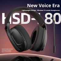 Auriculares Inalámbricos para Juegos Smailwolf L80 Tri-Modo BT5.3 2.4G Ligeros con Controlador de 40 mm para PC, PS4, PS5 y Móviles