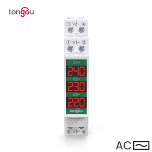 TONGOU Compteur de tension numérique intelligent monophasé et triphasé CA monté sur rail DIN 60V-450V Instrument électrique à affichage numérique M261 - Product Image 3