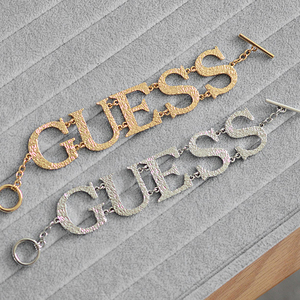 Marchio famoso Designer di gioielli di moda 18K placcato oro lettera diamante Guess a catena bracciale per le donne - Product Image 2
