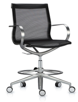 Chaise de bureau avec cadre métallique et roulettes universelles, fabricant de haute qualité, nouveau produit, chaise en maille noire pivotante et réglable en hauteur